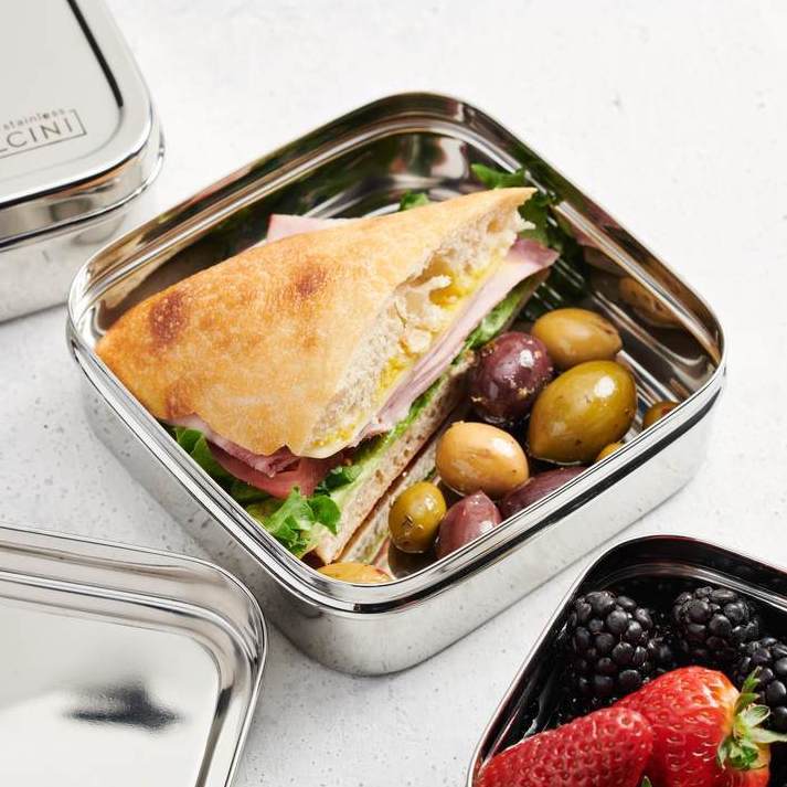 Stainless Steel Sandwich Box On the Go Dalcini Prettycleanshop