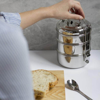 Stainless Steel Tiffin 3-tier 6in on the go Now Designs Steel Prettycleanshop