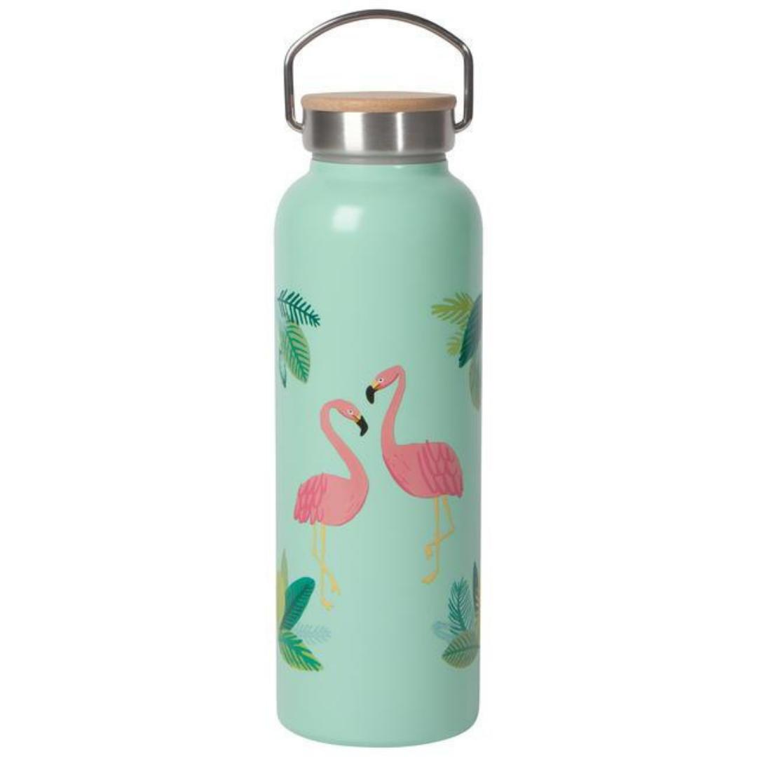 Stainless Steel Water Bottle - Flamingos on the go Now Designs Prettycleanshop