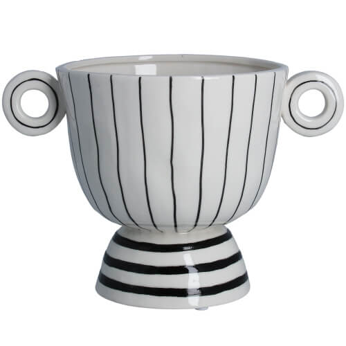 Striped Porcelain Trophy Ornament Pot Cover Living Silver Tree Home Prettycleanshop
