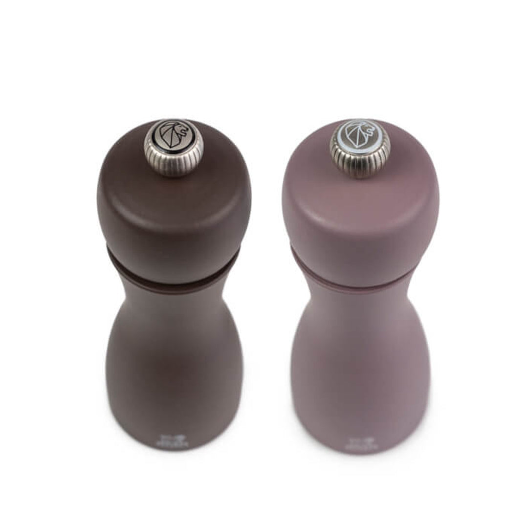 Tahiti Duo Hiver Salt & Pepper Mill Set - Taupe and Chocolate Brown Kitchen Peugeot Prettycleanshop