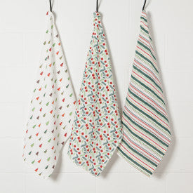Tea Towels Floursack 100% Cotton - Merry & Bright Set of 2 Holiday Now Designs Prettycleanshop