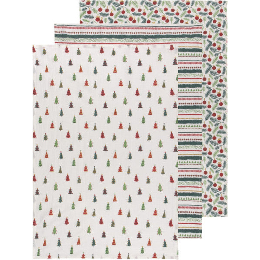 Tea Towels Floursack 100% Cotton - Merry & Bright Set of 2 Holiday Now Designs Prettycleanshop