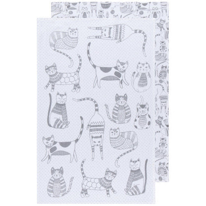 Tea Towels Floursack 100% Cotton - Set of 2 Kitchen Now Designs Cats Prettycleanshop