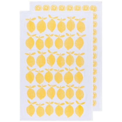 Tea Towels Floursack 100% Cotton - Set of 2 Kitchen Now Designs Lemons Prettycleanshop