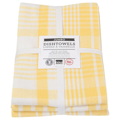 Tea Towels Jumbo 100% Cotton - Set of 3 Kitchen Now Designs Yellow Prettycleanshop