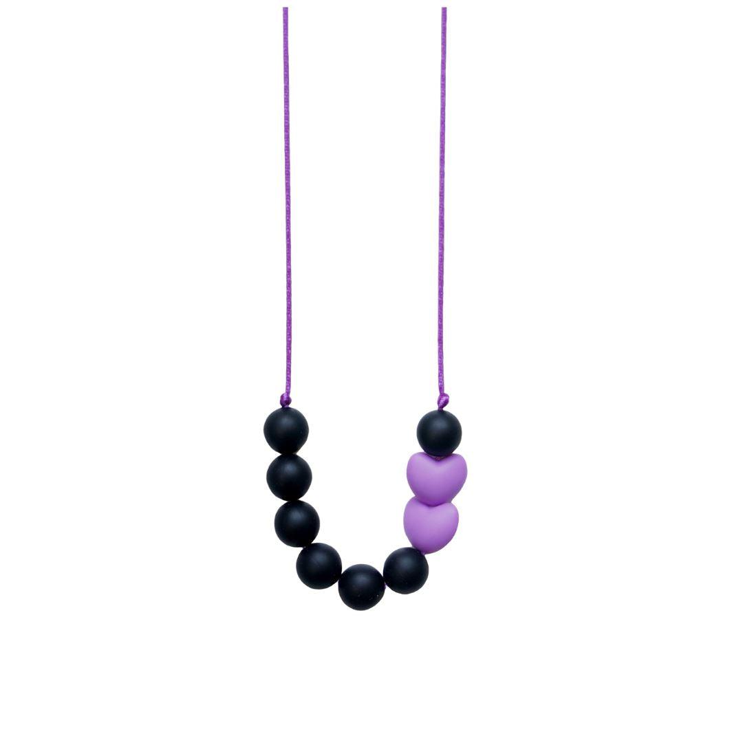 Teething necklace - Sweatheart (different colours available) Baby and Kids Pretty Clean Living Sweetheart - Lilac on black Prettycleanshop