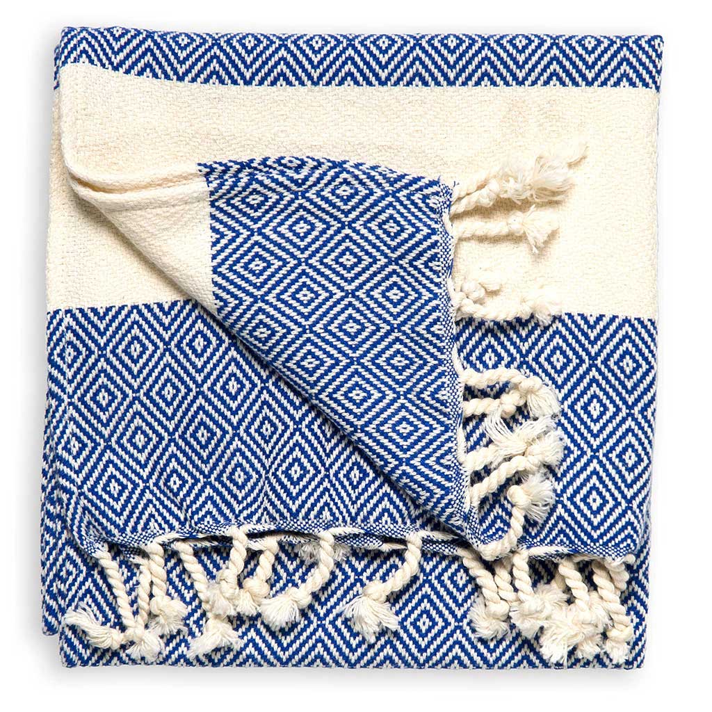 Turkish Hand Towel - Diamond Bathroom Pokoloko Royal Blue Prettycleanshop