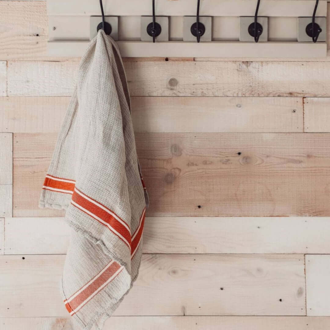 Turkish Hand Towel Linen - Rouge Stripe Kitchen Pokoloko Prettycleanshop