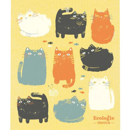 Reusable Swedish Sponges - Animals - by Ecologie Kitchen Now Designs Purrfect Pals Prettycleanshop