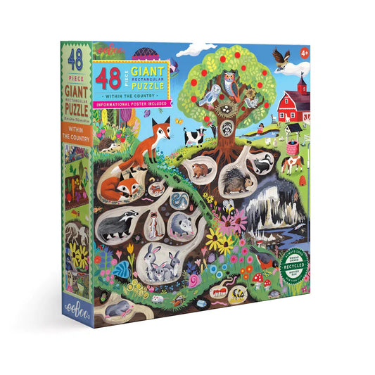 Within the Country 48 Piece Puzzle by eeBoo Kids Eeboo Prettycleanshop