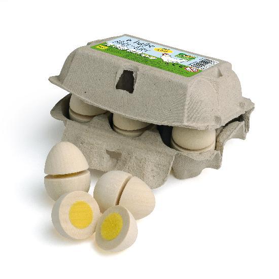 Wooden Eggs to Cut (6 Pack) by Erzi Toys Erzi Prettycleanshop
