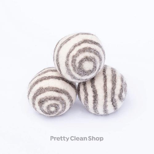 Wool Dryer Balls PATTERNED Laundry Fibres of Life Prettycleanshop