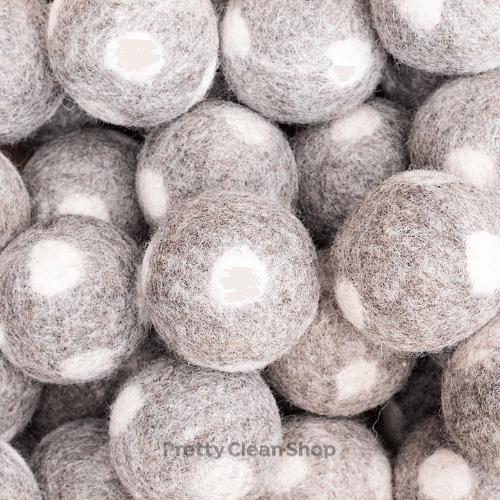 Wool Dryer Balls PATTERNED Laundry Fibres of Life DOTS Prettycleanshop
