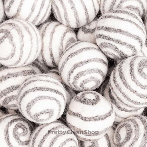 Wool Dryer Balls PATTERNED Laundry Fibres of Life SWIRL Prettycleanshop