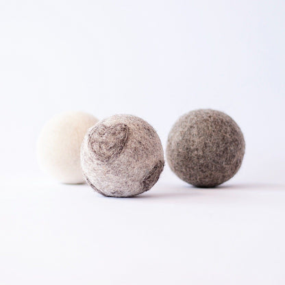 Wool Dryer Balls SOLIDS Laundry Fibres of Life SOLIDS SET OF 3 Prettycleanshop