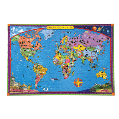 World Map 100 Piece Children’s Puzzle by eeBoo Kids Eeboo Prettycleanshop