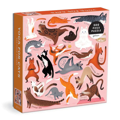 Yoga for Cats 500 Piece Puzzle Games Galison Prettycleanshop