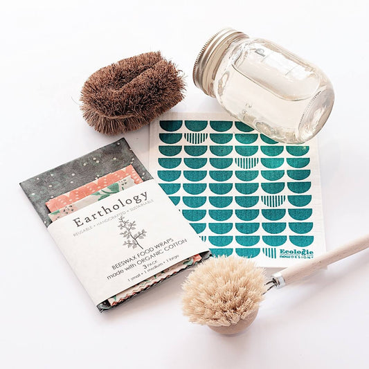 Zero-Waste Starter Kit: Clean Kitchen Gift Set Multi Brand Gift Set with Vegetable Scrubbing Brush “Tawashi” Prettycleanshop